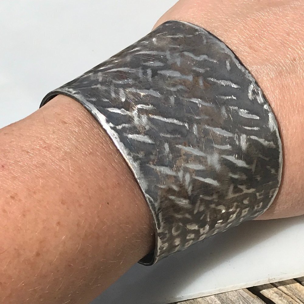 Gladiator Solid Sterling Silver 925 Cuff Bracelet Handmade Industrial Warrior - Picture 11 of 11